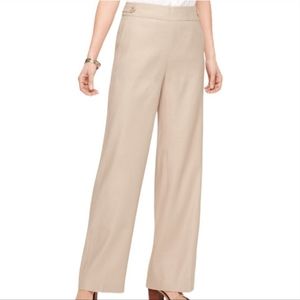 Talbots Women's Beige Linen Blend Wide Leg Palazzo Pants. Size 16